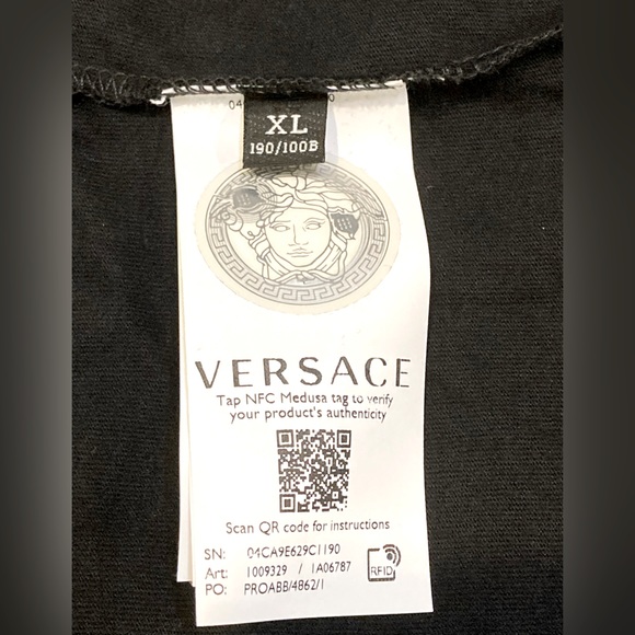 NWT Versace Black Face Cards T-Shirt - Sz XL - Picture 7 of 10